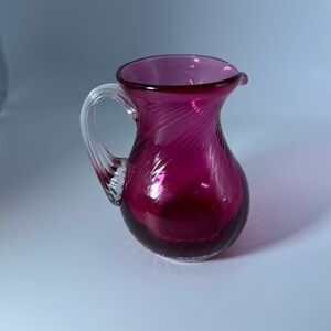 Pilgrim Glass Cranberry Mini Pitcher